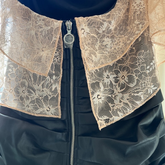 NWOT For Love & Lemons Afton Faux Leather Lace Mini Dress - Picture 5 of 8
